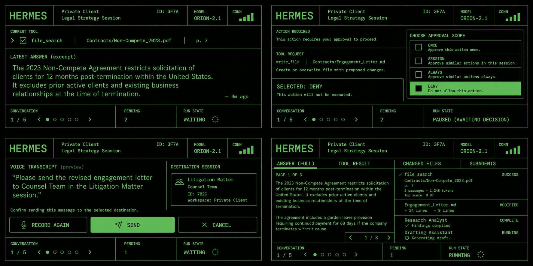 Hermes G2 interface